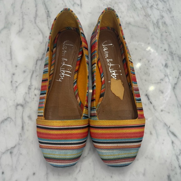 Sam & Libby Colorful Striped Ballet Flats Rainbow Pride Size 7.5 - Picture 4 of 7